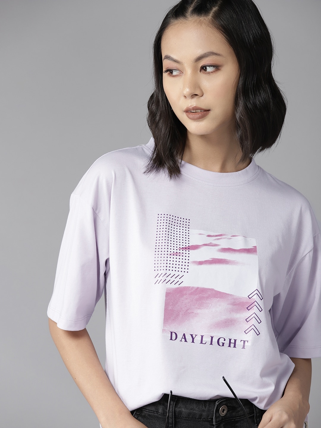 

The Roadster Lifestyle Co. Graphic Printed T-shirt, Lavender