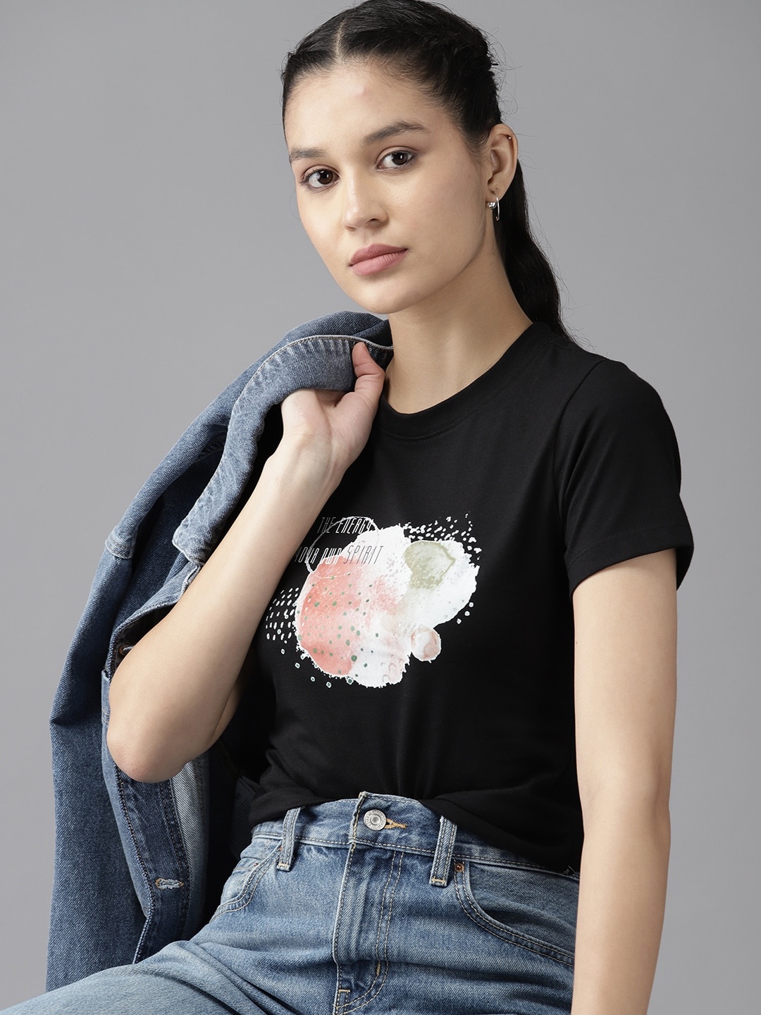 

The Roadster Lifestyle Co. Graphic Printed T-shirt, Black