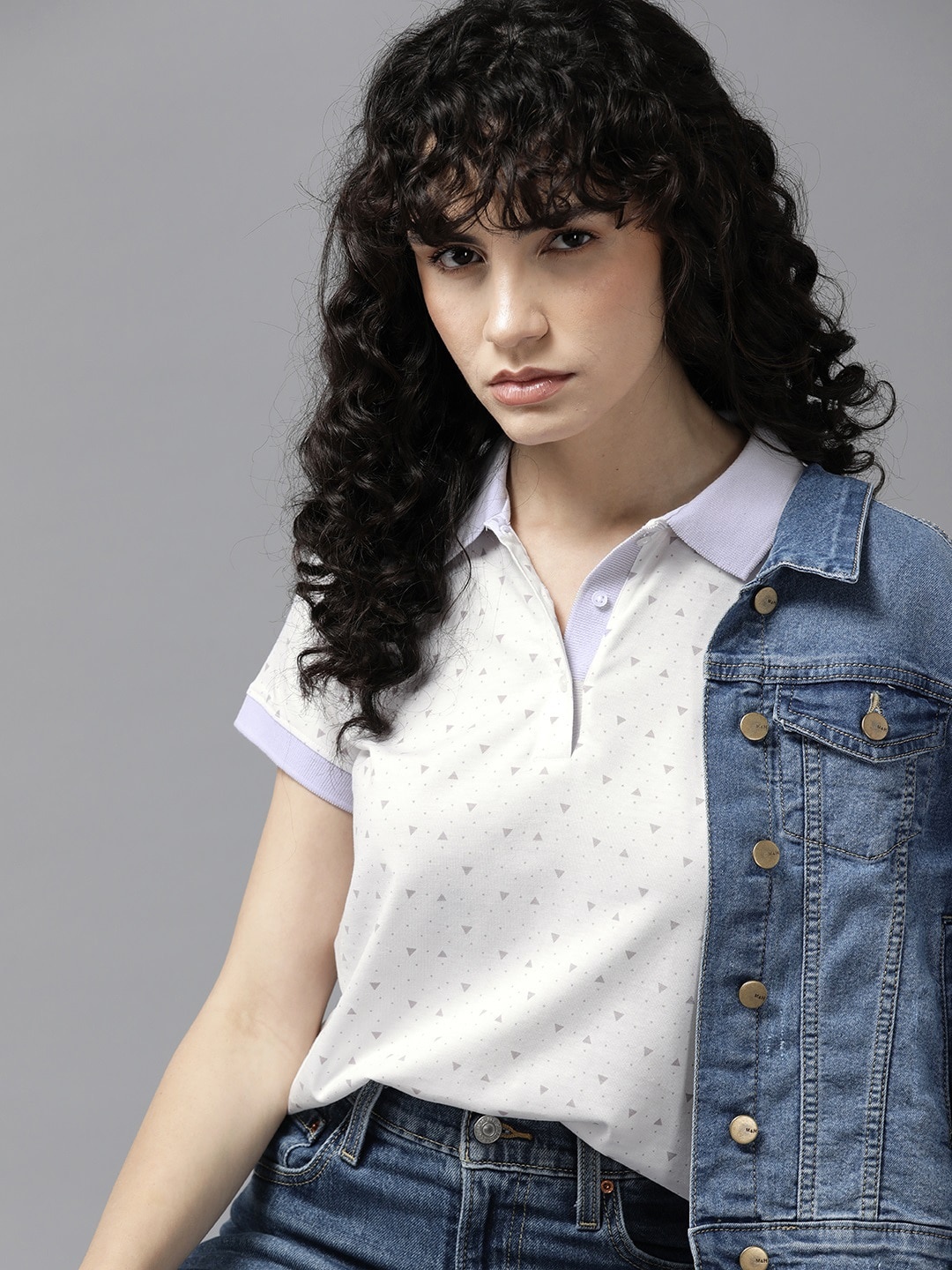 

The Roadster Lifestyle Co. Printed Polo Collar T-shirt, White