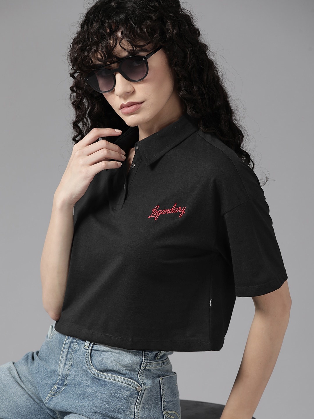 

Roadster Polo Collar T-shirt, Black