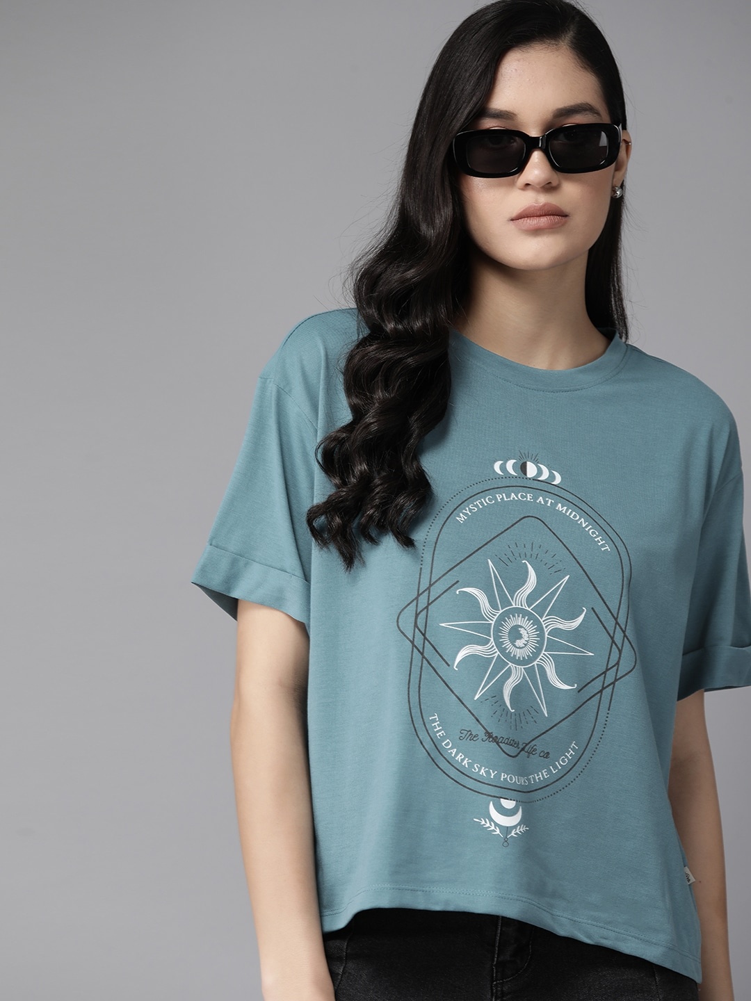 

The Roadster Lifestyle Co. Geometric Printed T-shirt, Blue