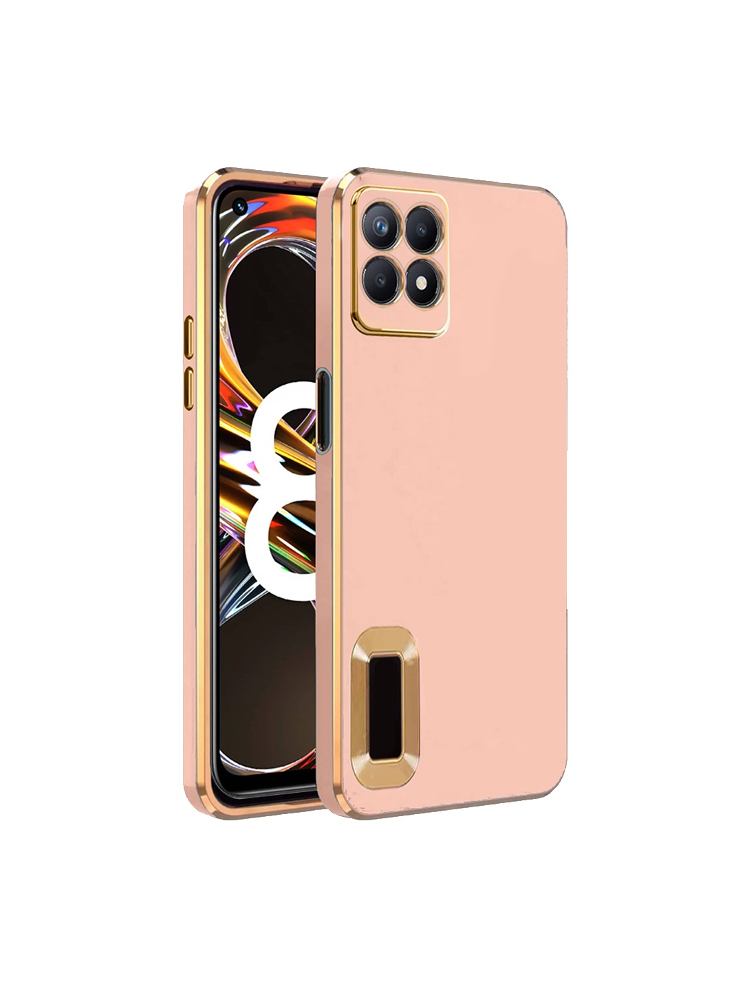 

Karwan Realme 8i Camera Protection Phone Back Cover, Peach