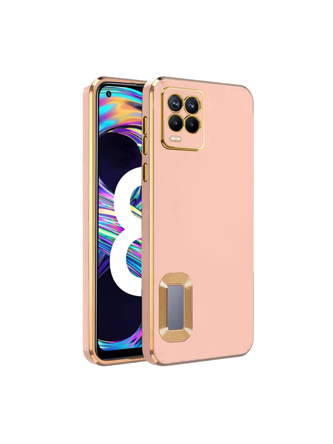 

Karwan Realme 8 Camera Protection Phone Back Cover, Pink