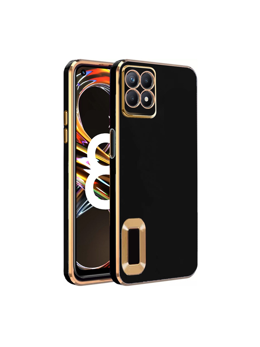 

Karwan Camera Protection Realme 8i Phone Back Cover, Black