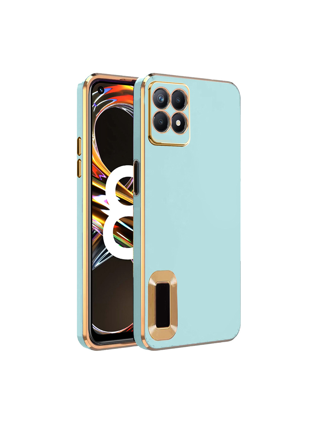 

Karwan Realme 8i Camera Protection Phone Back Cover, Blue