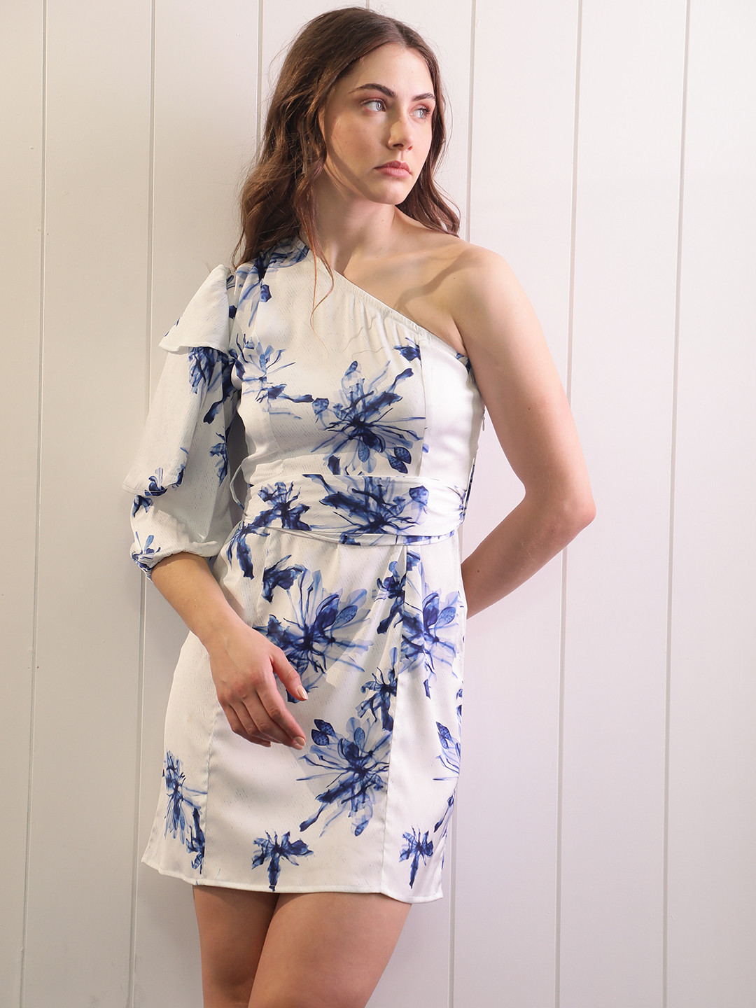 

RAREISM One Shoulder Floral Dress, White