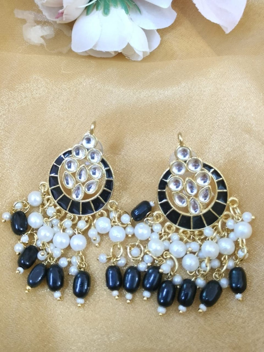 

MORKANTH JEWELLERY Gold-Plated Contemporary Drop Earrings, Black