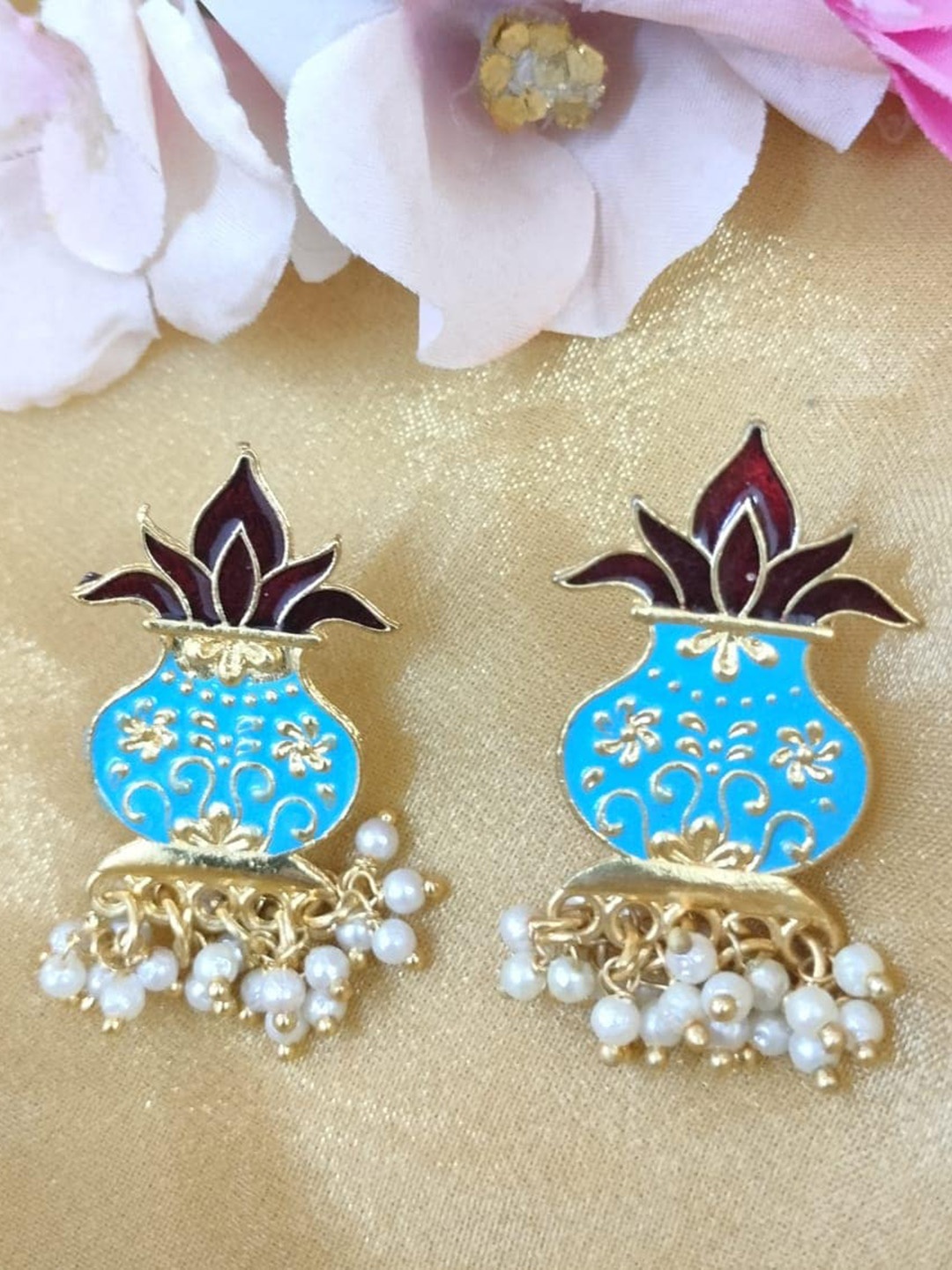 

MORKANTH JEWELLERY Gold-Plated Contemporary Drop Earrings, Blue