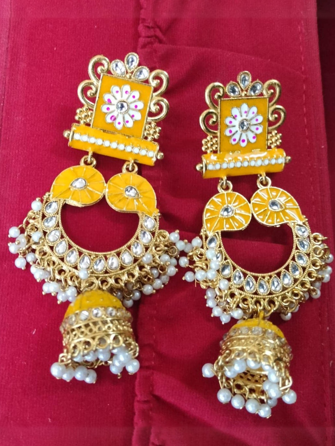 

MORKANTH JEWELLERY Gold-Plated Contemporary Jhumkas Earrings, Yellow