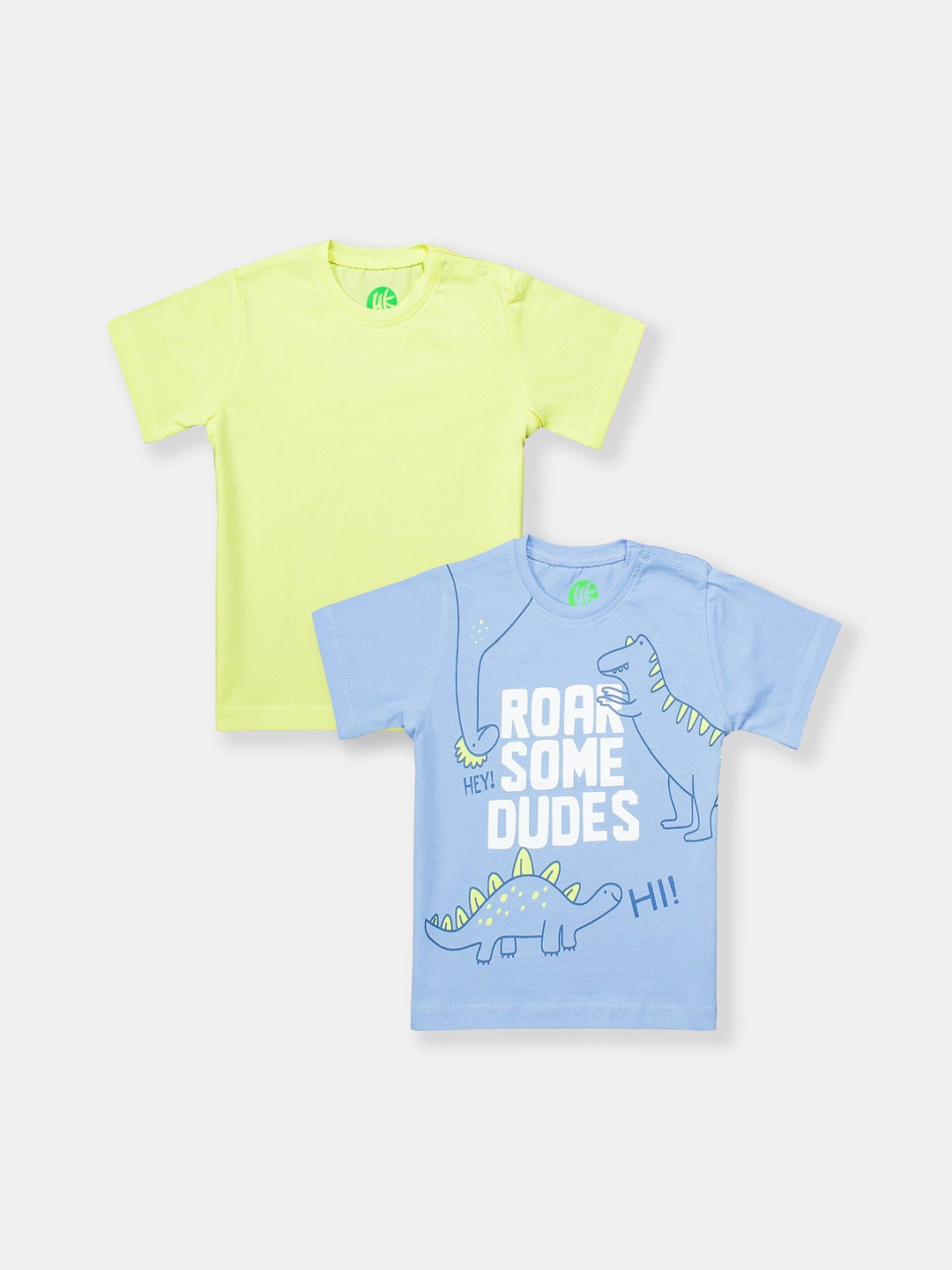 

YK Infant Boys Pack Of 2 Typography Printed Pure Cotton T-shirt, Blue