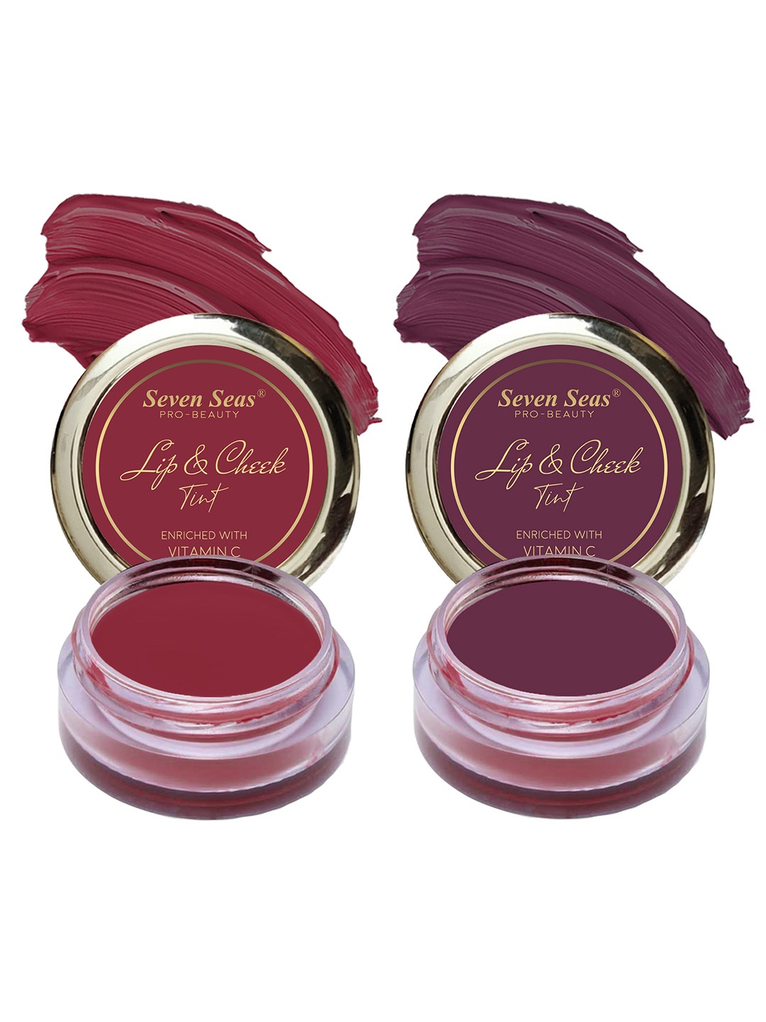 

Seven Seas Set of 2 Vitamin C Lips & Cheek Tint 8 g Each - Mandy & Wine Berry, Burgundy