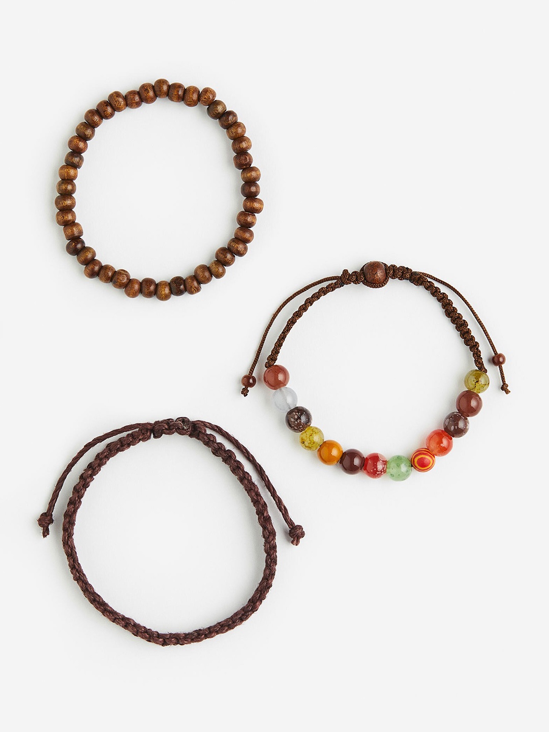 

H&M Men 3-Pack Bracelets, Brown