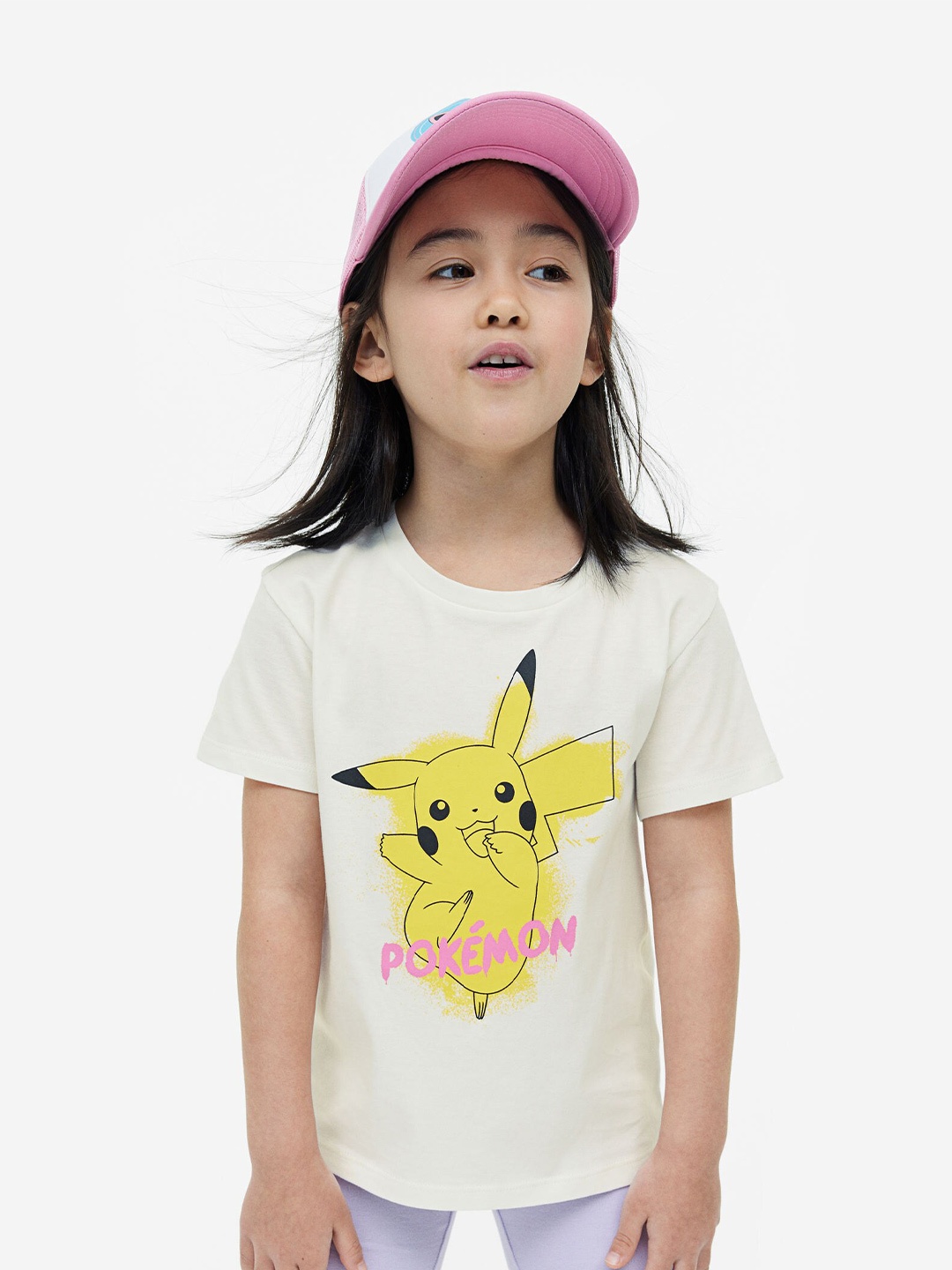 

H&M Girls Pokemon Printed T-shirt, White