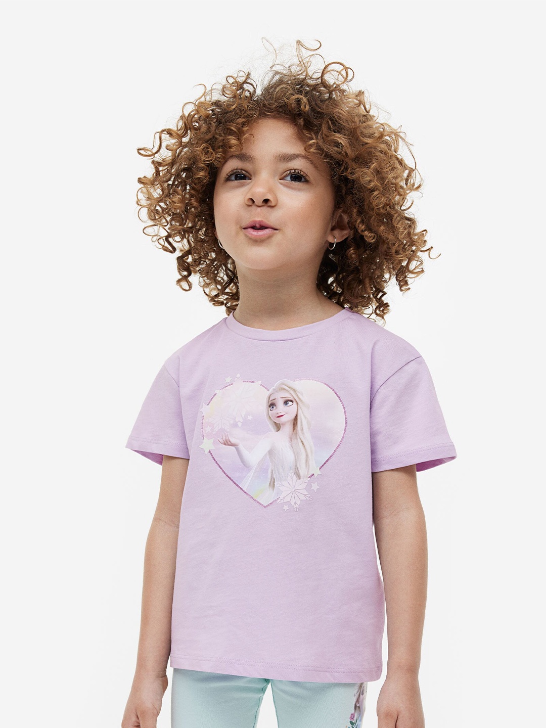 

H&M Girls Elsa Printed T-Shirt, Lavender