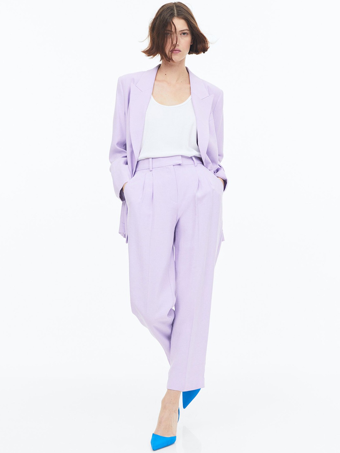 

H&M Women Ankle-Length Trousers, Purple