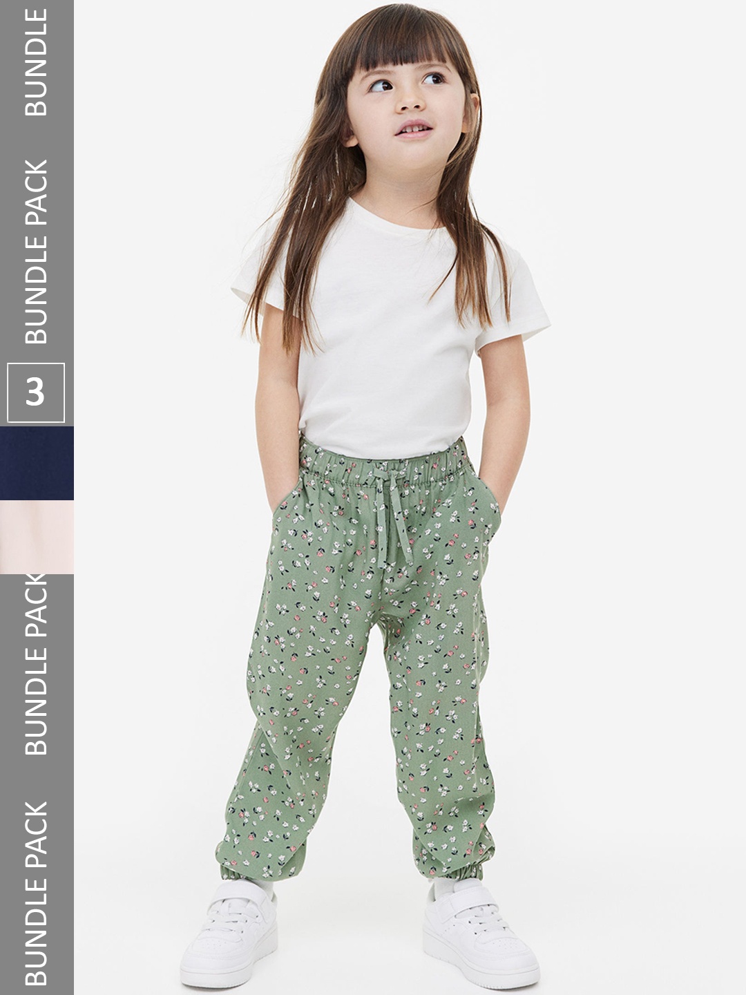 

H&M Girls 3-Pack Joggers, Navy blue