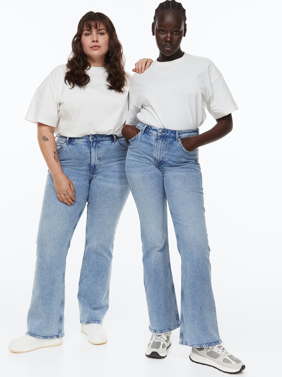 

H&M Women Bootcut High Jeans, Blue