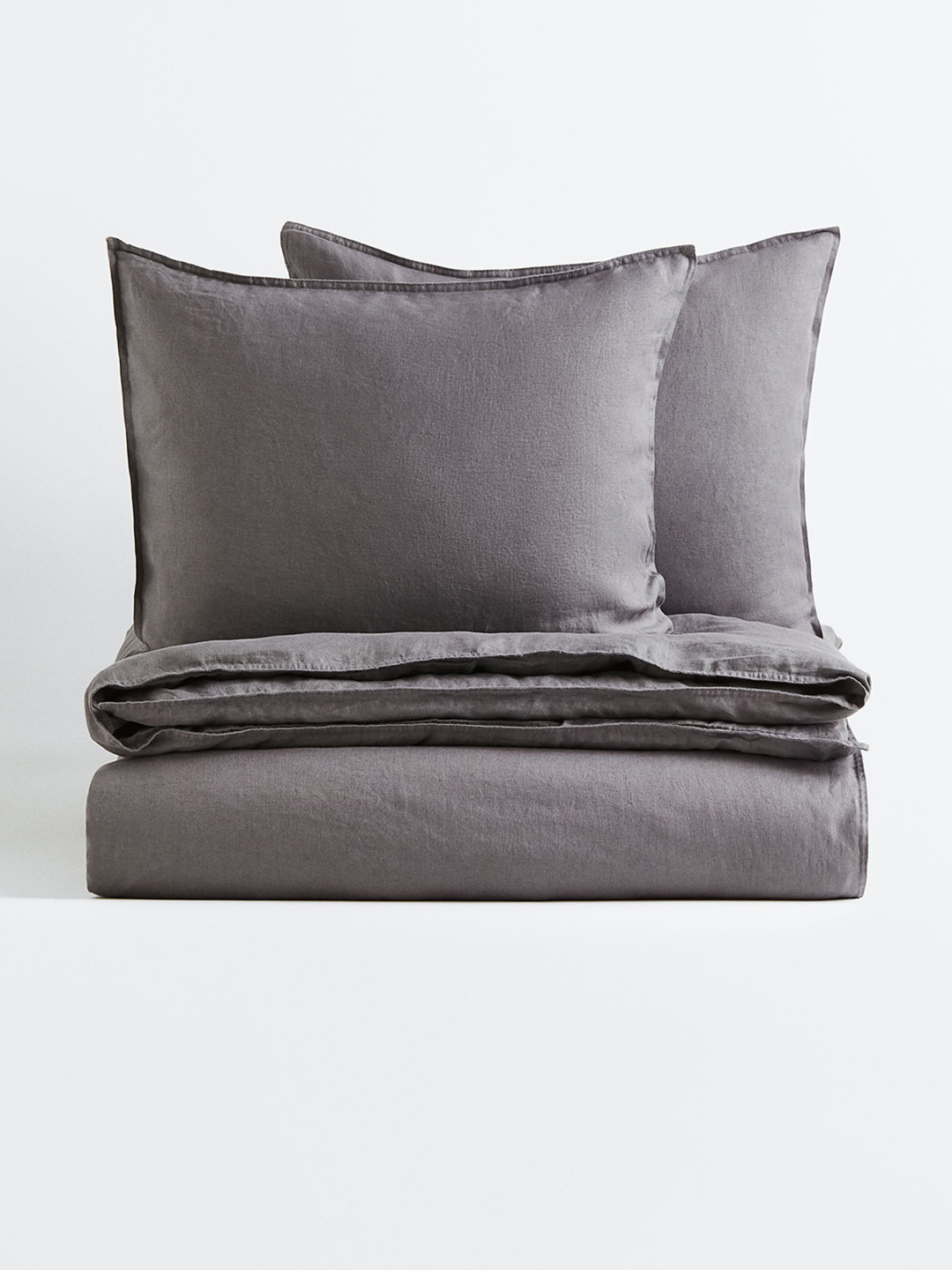 

H&M Grey Linen Double/King Duvet Cover Set