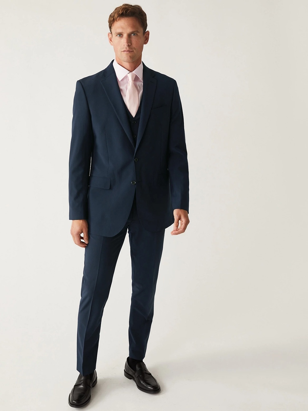 

Marks & Spencer Tailored-Fit Single-Breasted Formal Blazer, Navy blue