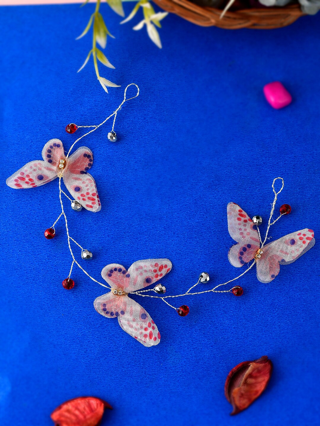 

Silvermerc Designs Women Embellished Butterfly Tiara, Pink