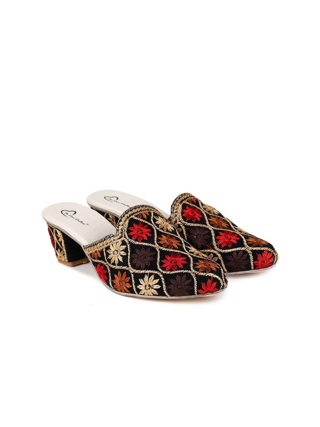 

The Desi Dulhan Printed Ethnic Block Heels, Black