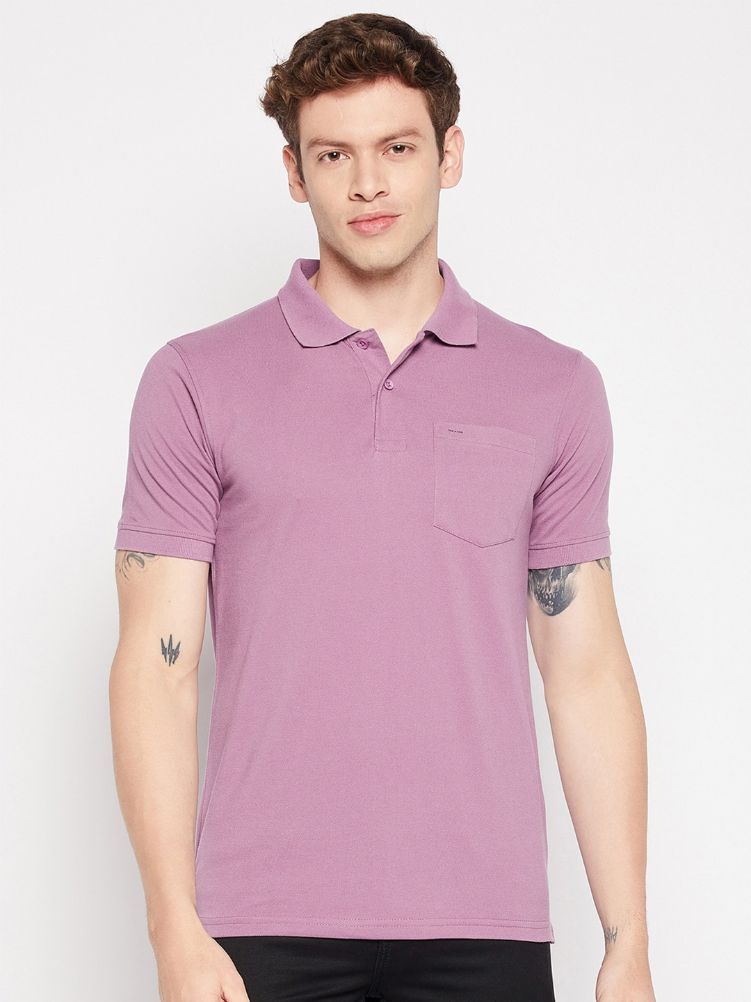 

Okane Polo Collar Cotton T-shirt, Pink