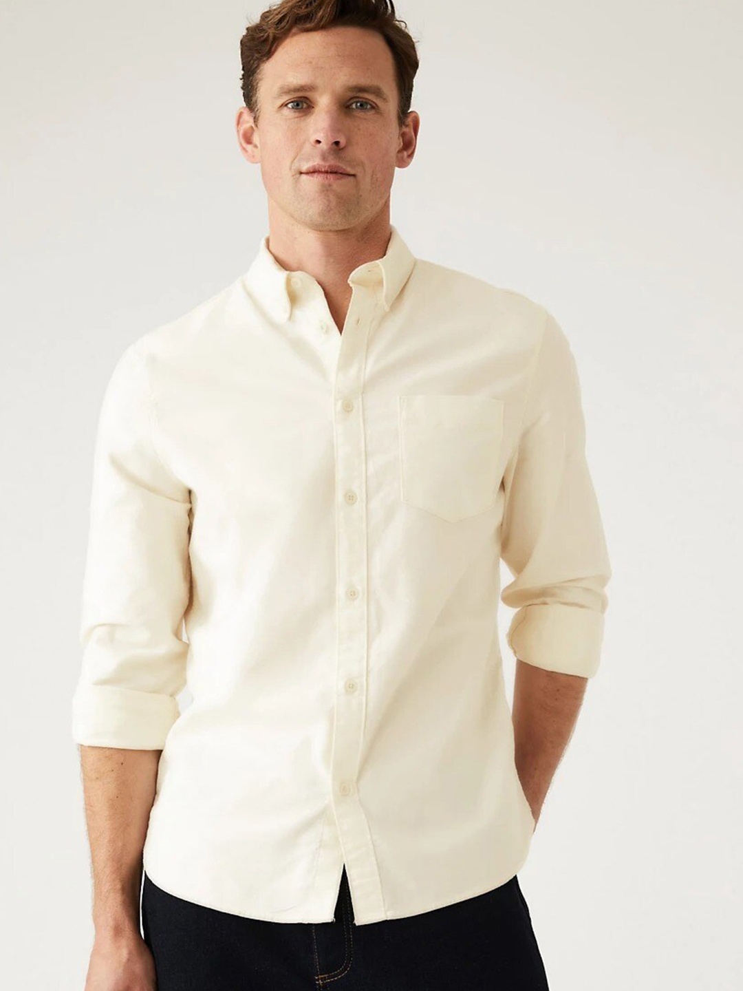 

Marks & Spencer Casual Pure Cotton Shirt, Beige
