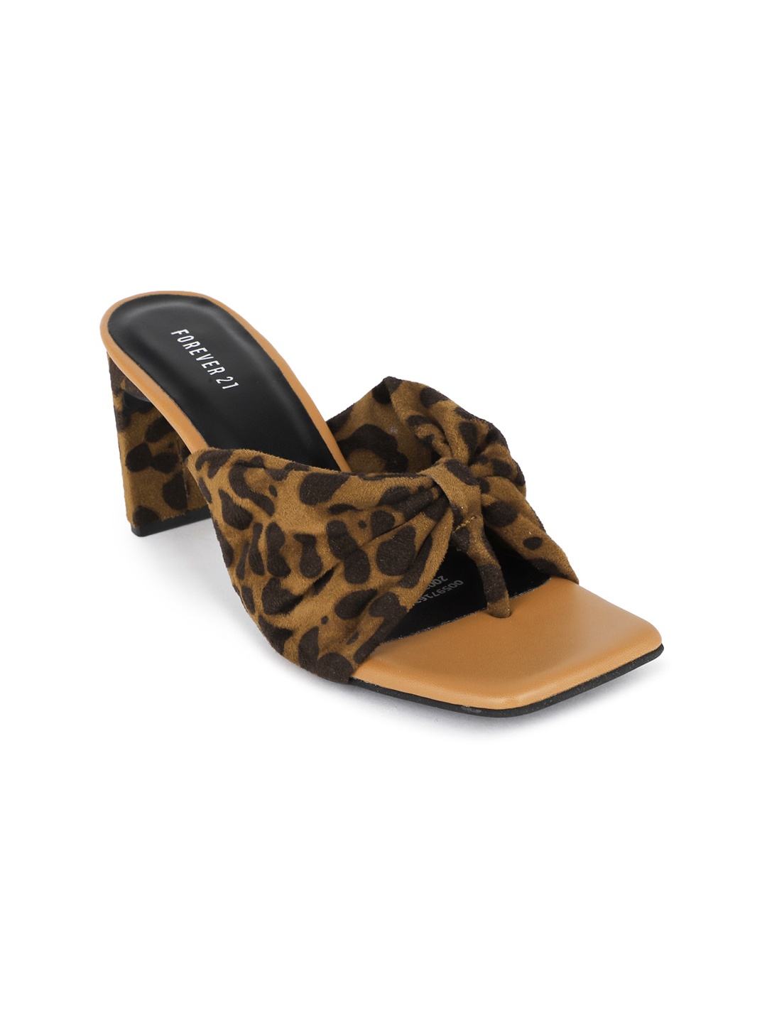 

FOREVER 21 Animal Printed Pu Block Heels, Brown