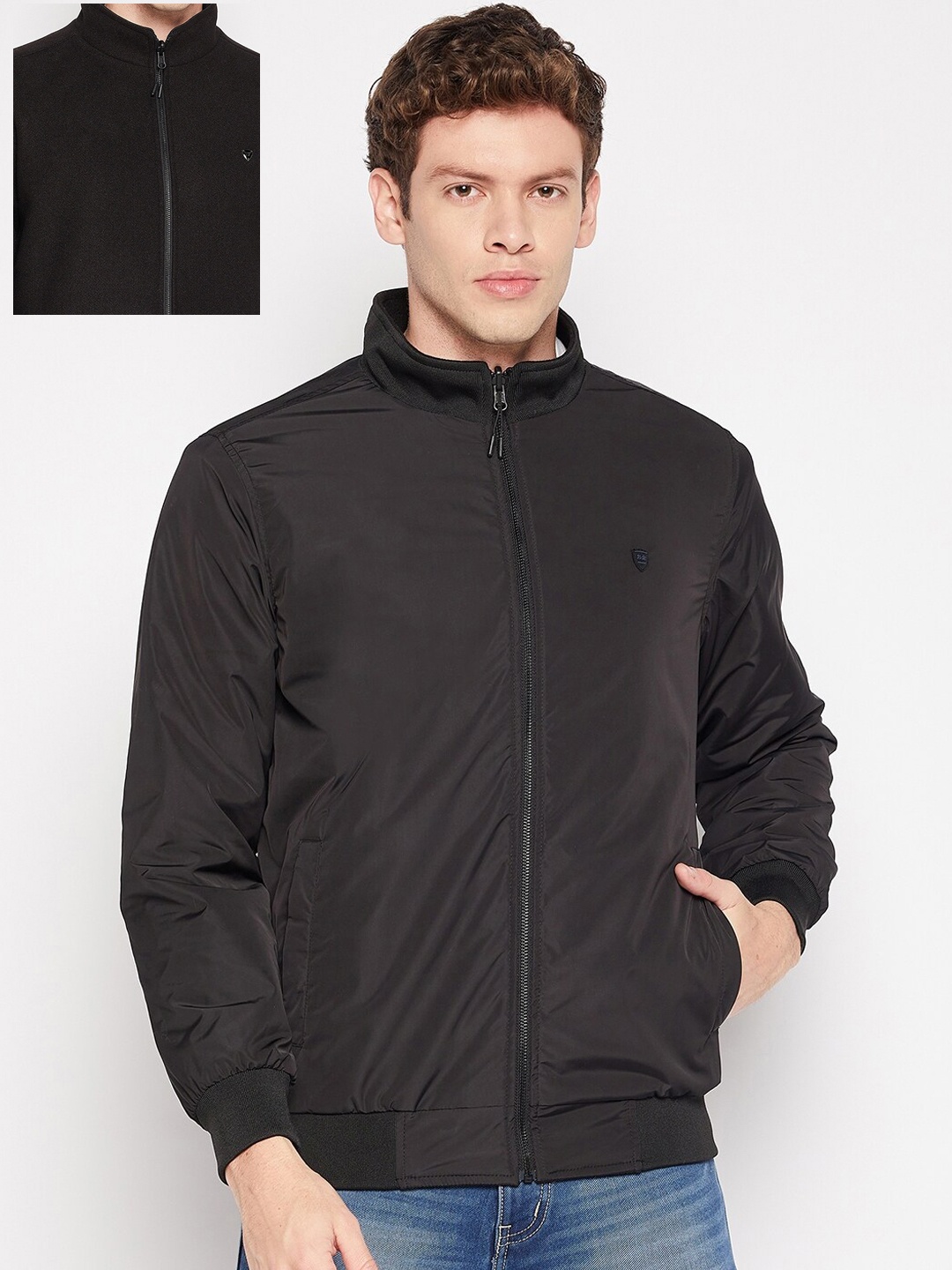 

Okane Men Wool Lightweight Bomber Jacket, Black