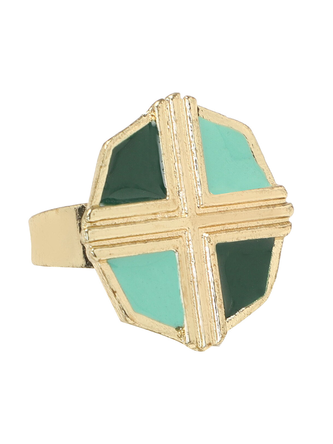 

FOREVER 21 Enamelled Stainless Steel Finger Ring, Turquoise blue