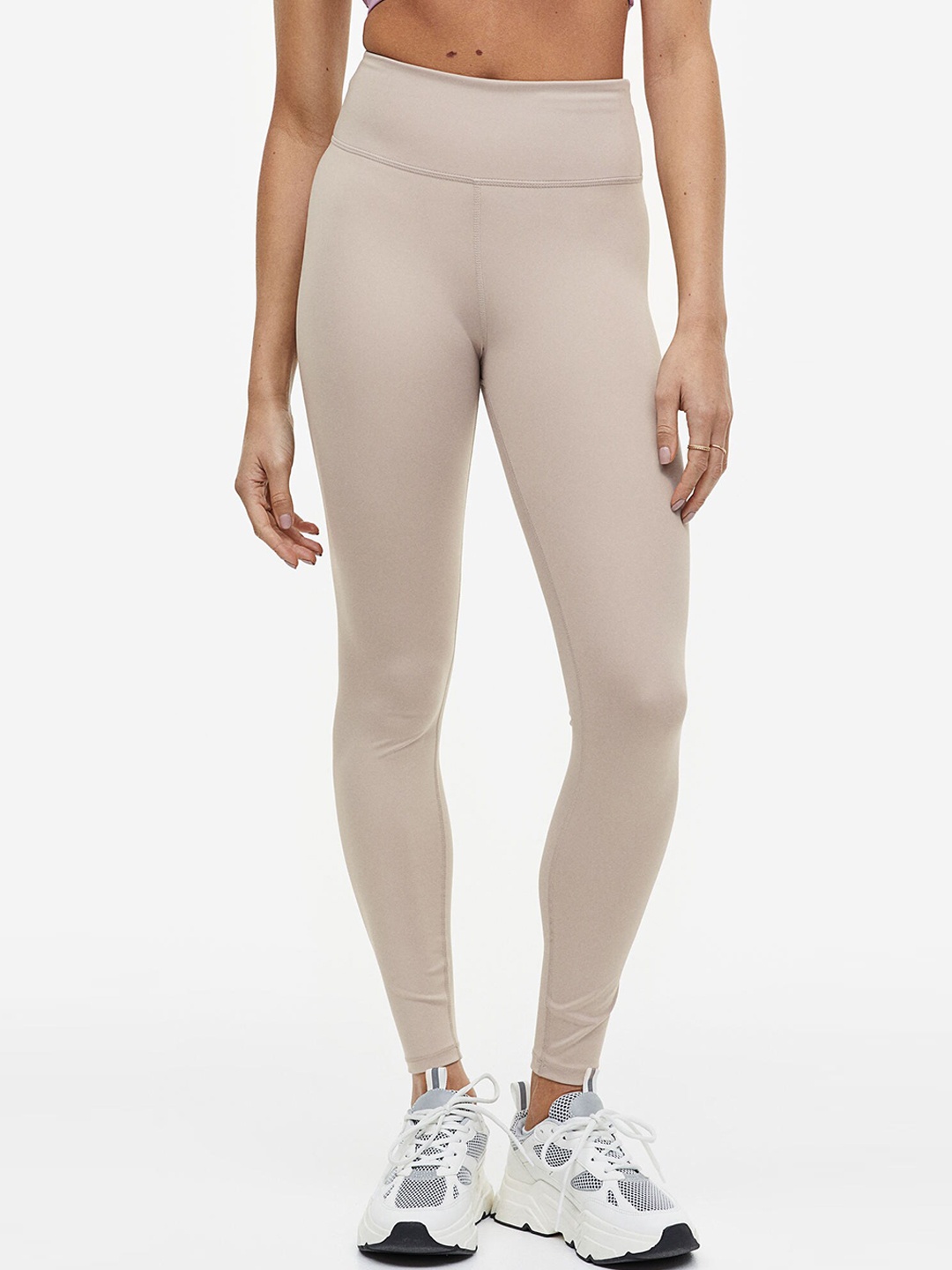 

H&M Women High Waist Sports Tights, Beige