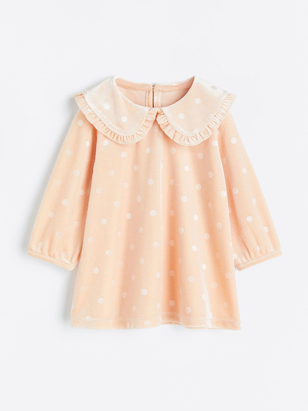 

H&M Girls Collared Velour Dress, Peach