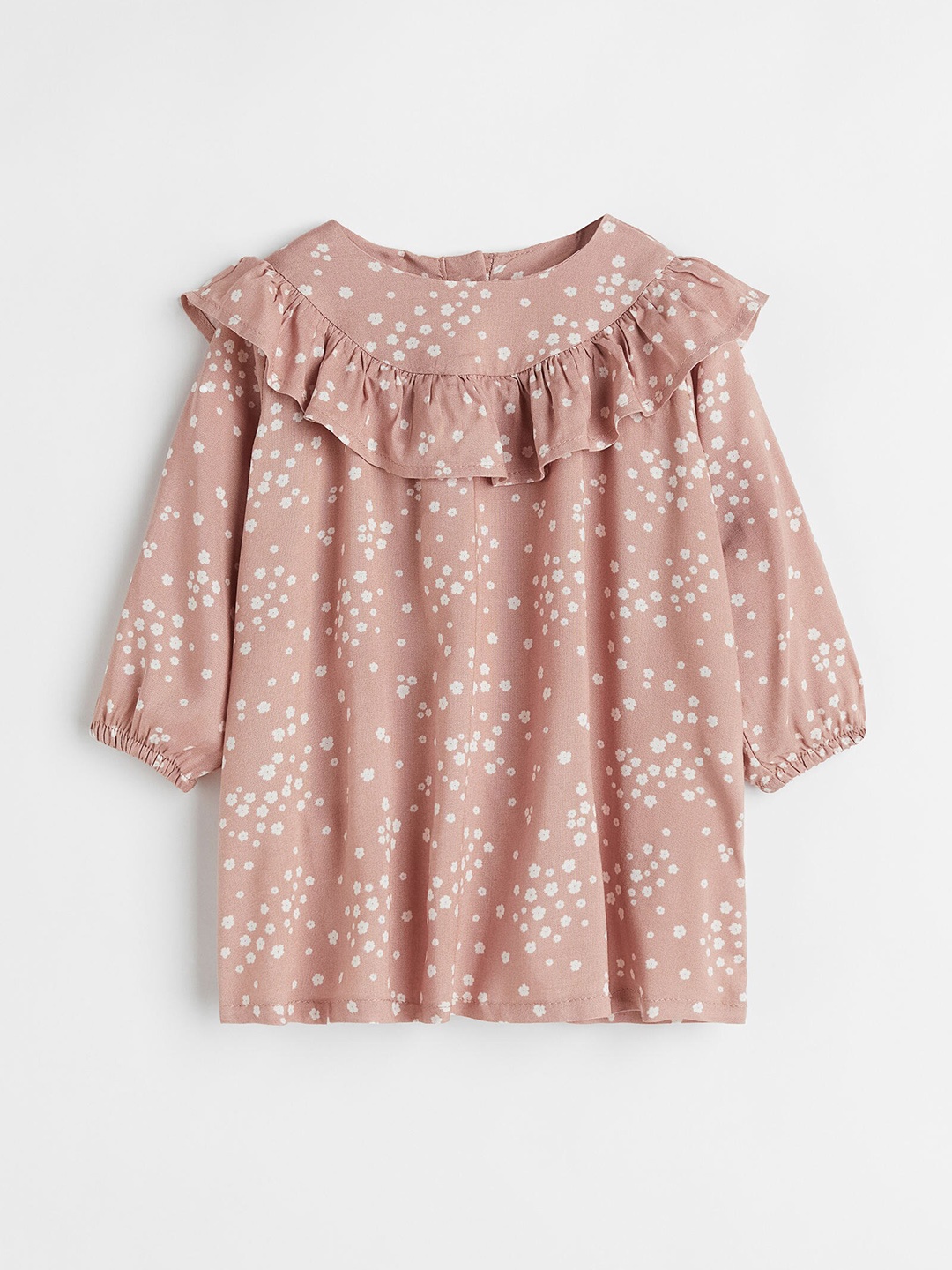 

H&M Girls Flounce-Trimmed Dress, Mauve