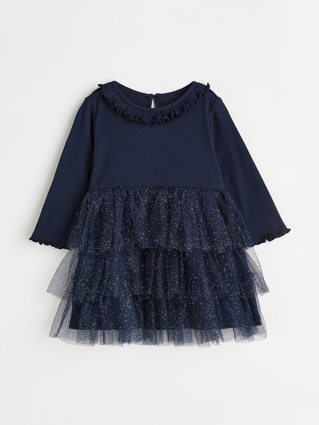 

H&M Girls Tulle-skirt Jersey Dress, Navy blue