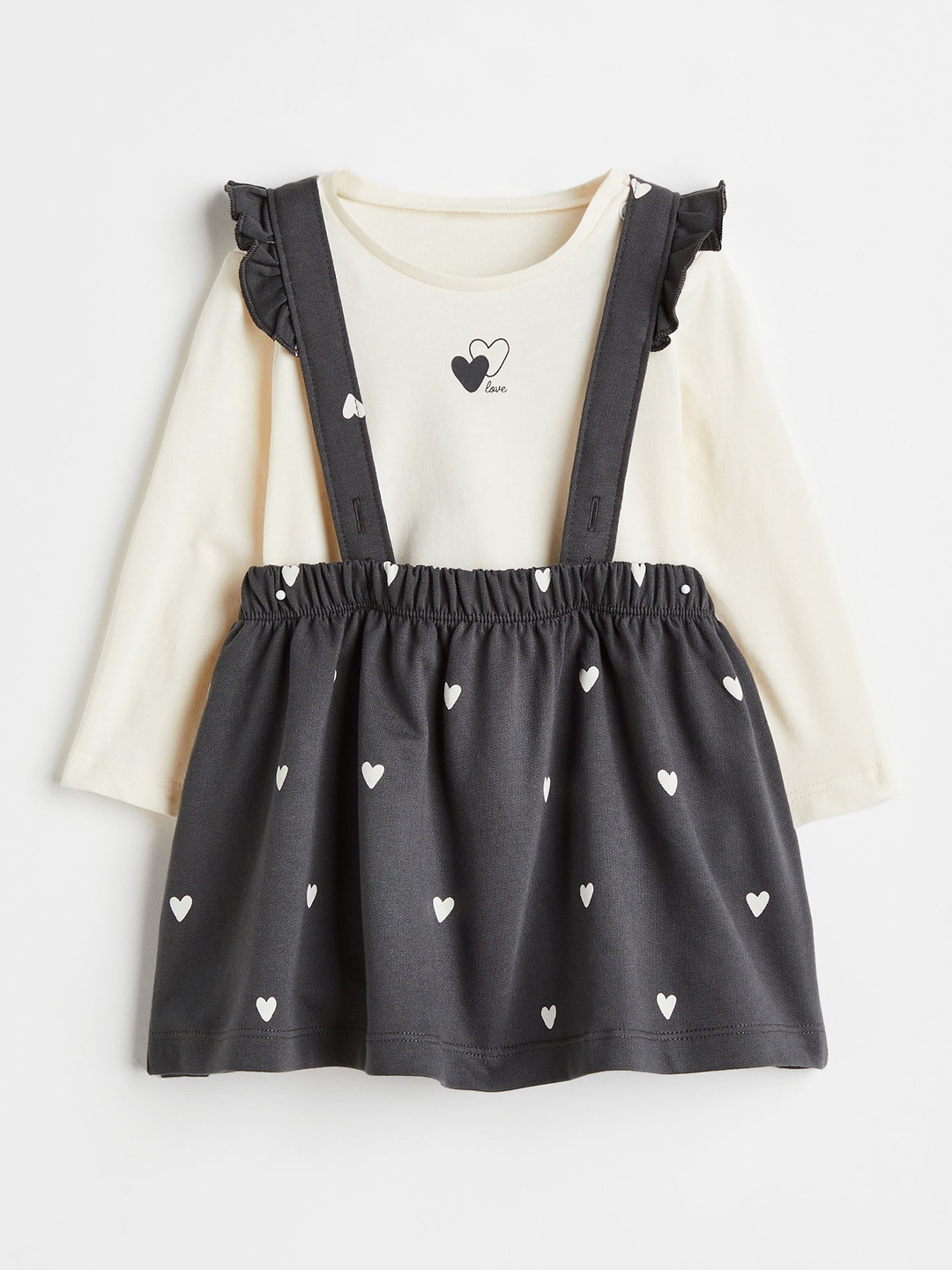 

H&M Infant Girls 2-Piece Acrylic Printed Set, Grey