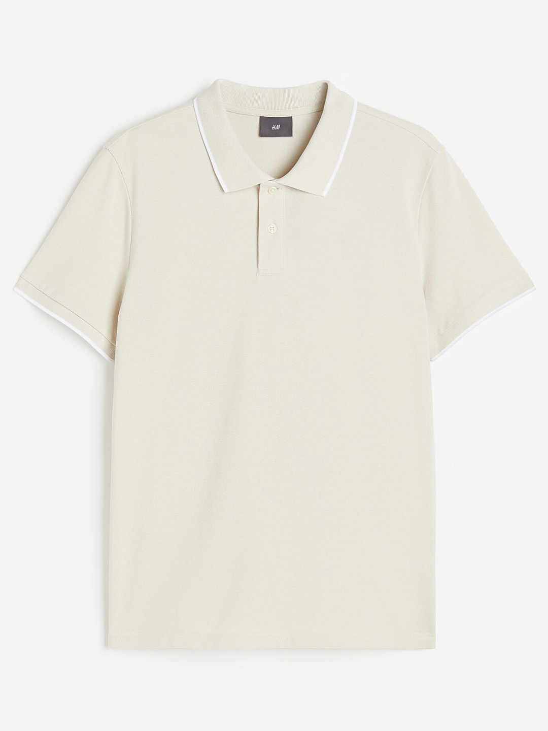 

H&M Men Slim Fit Cotton Polo Shirt, Grey