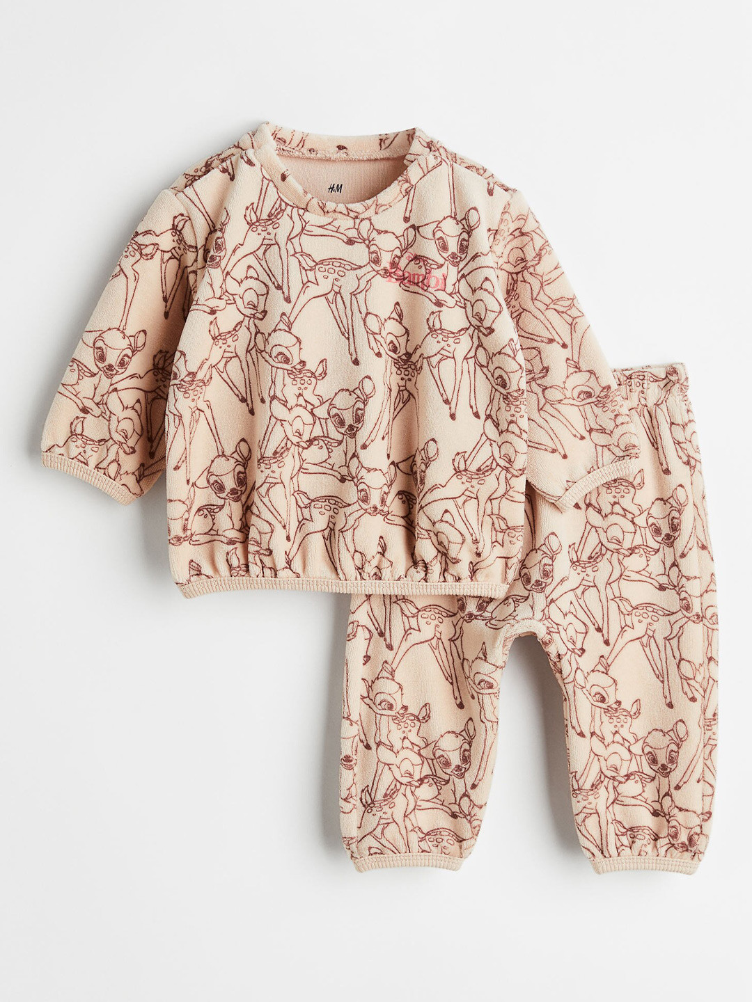 

H&M Infant Boys 2-Piece Printed Cotton Set, Beige