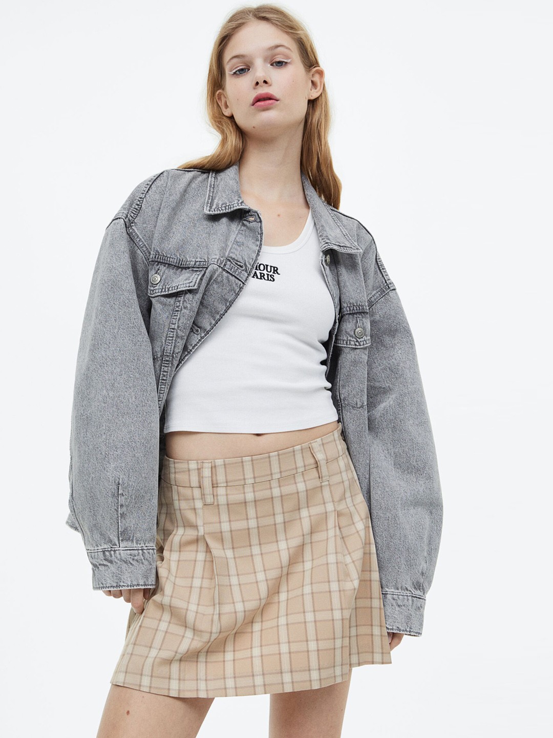 

H&M Women Pleated Skirt, Beige
