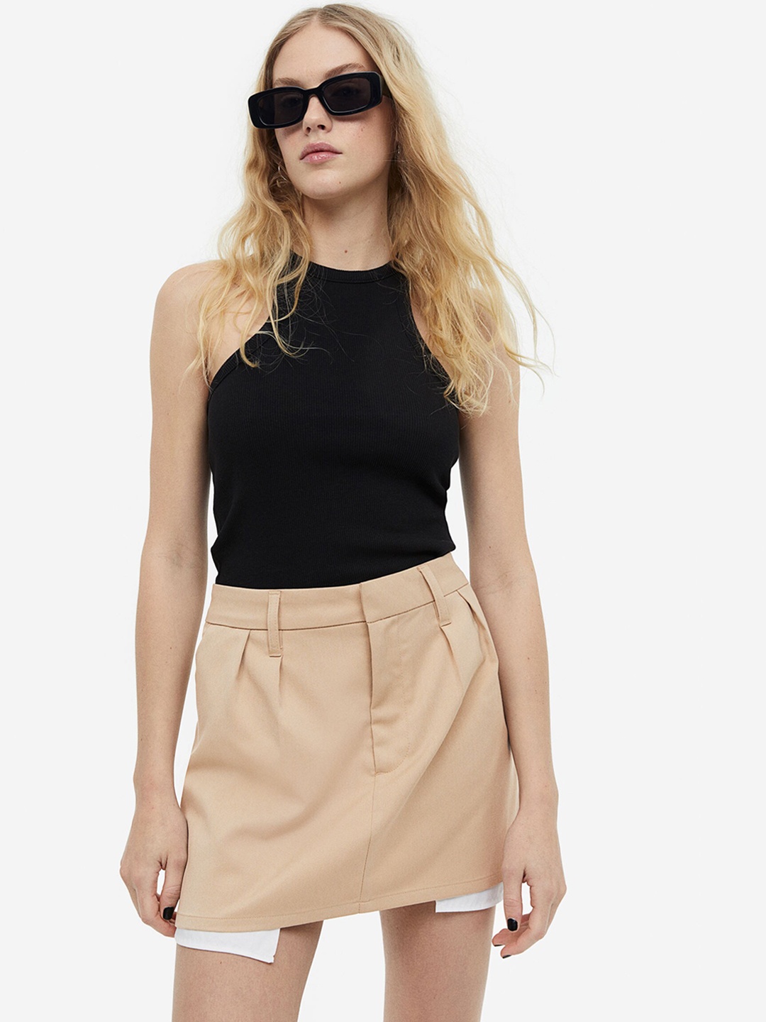 

H&M Women Mini Skirt, Beige