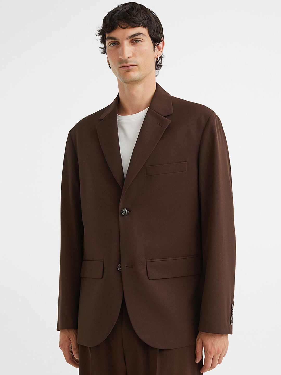 

H&M Relaxed-Fit Unconstructed Jacket, Brown