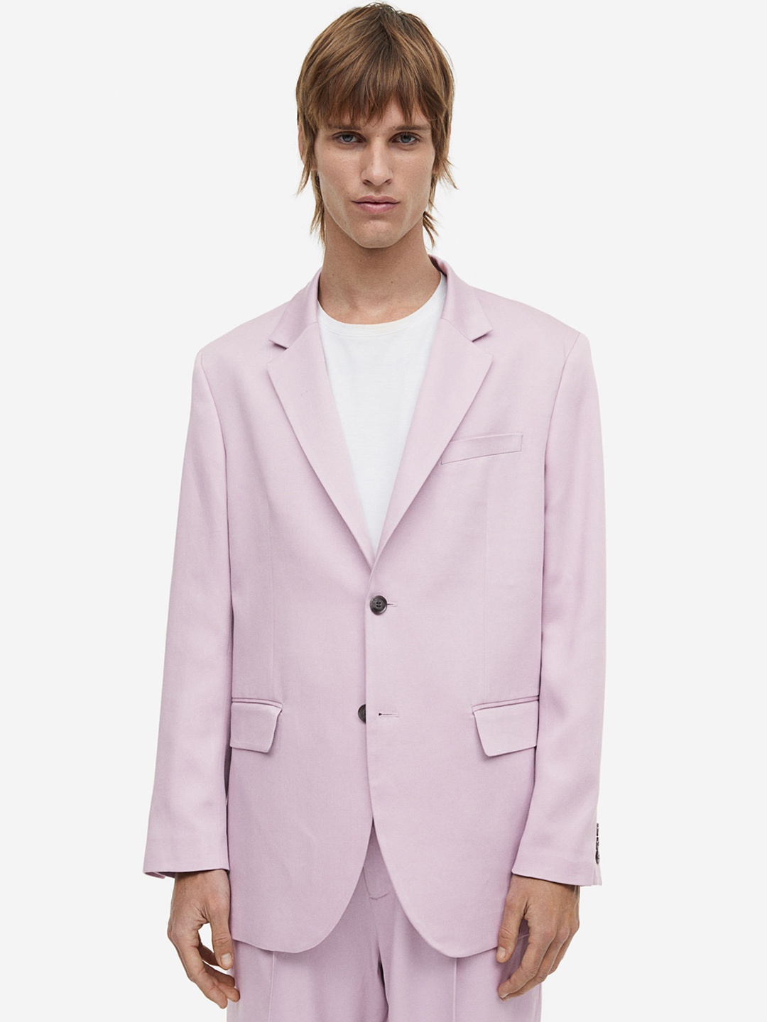 

H&M Men Relaxed Fit Lyocell Jacket, Purple