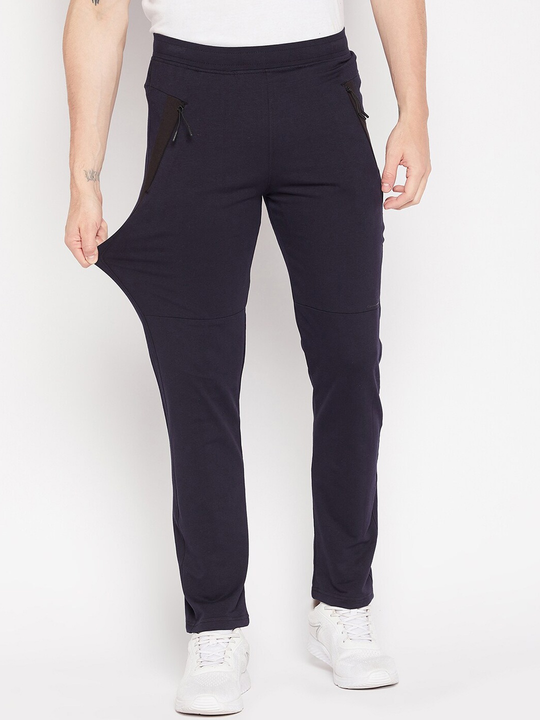 

Okane Men Mid-Rise Track Pants, Navy blue
