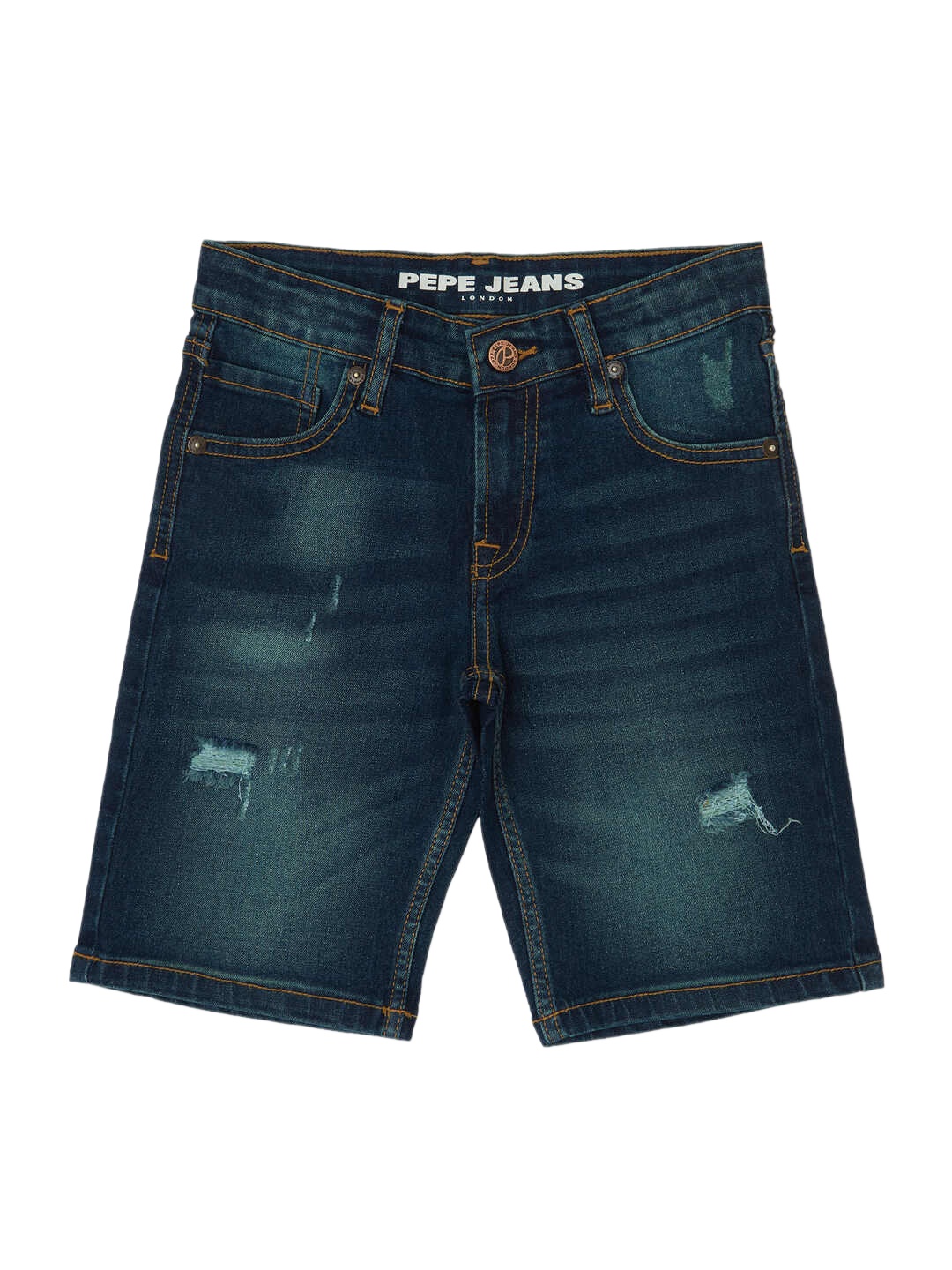 

Pepe Jeans Boys Washed Slim Fit Denim Shorts, Blue