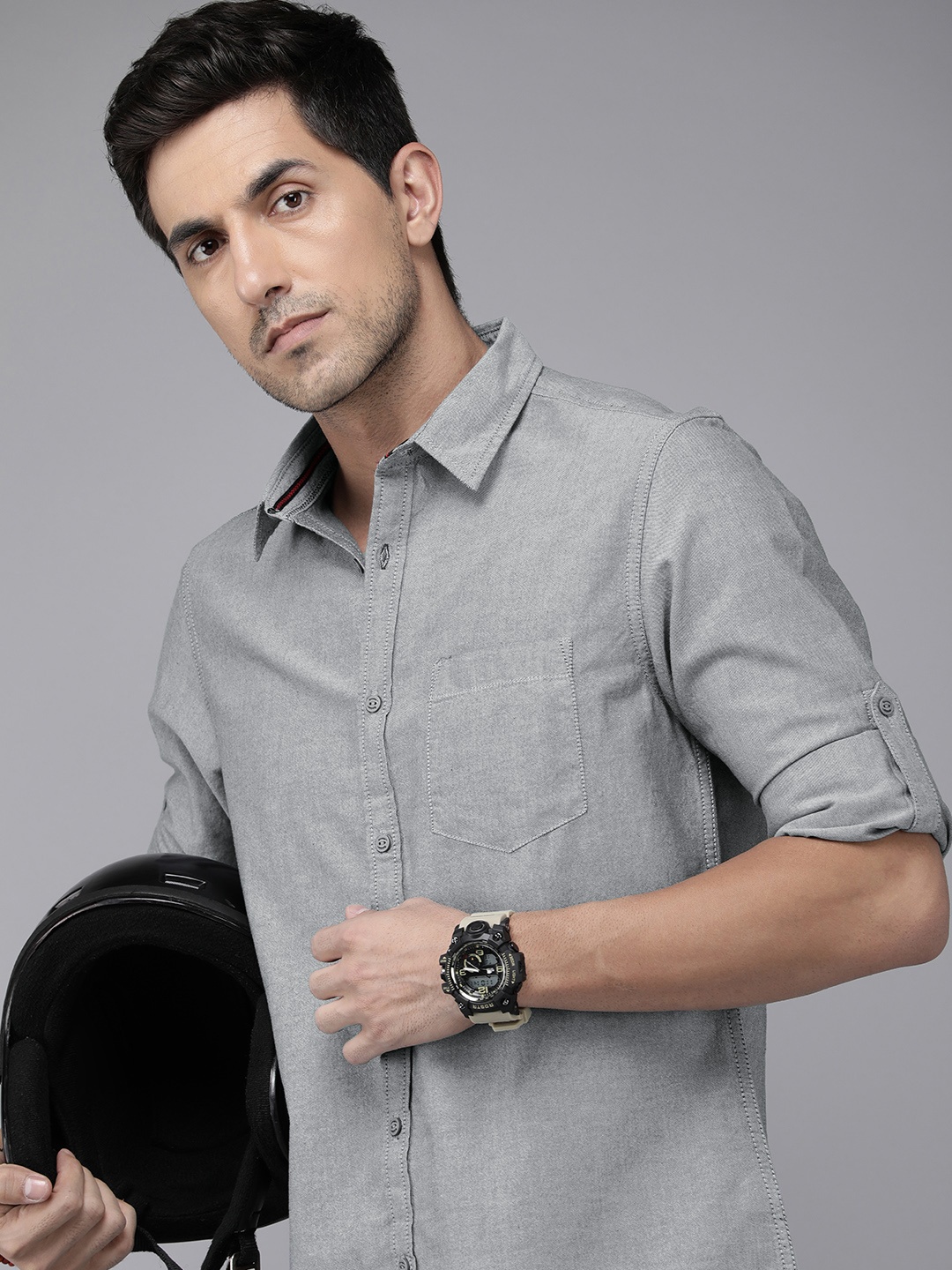 

The Roadster Life Co. Pure Cotton Casual Shirt, Blue