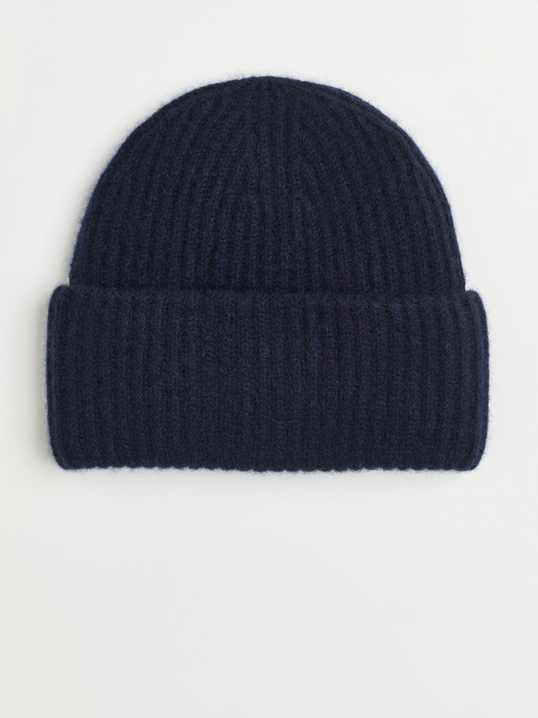 

H&M Women Rib-Knit Cashmere Hat, Blue