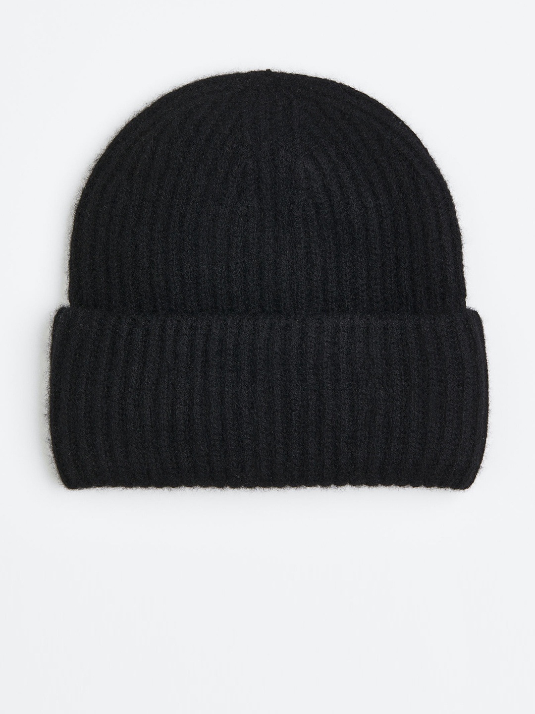 

H&M Women Rib-Knit Cashmere Hat, Black