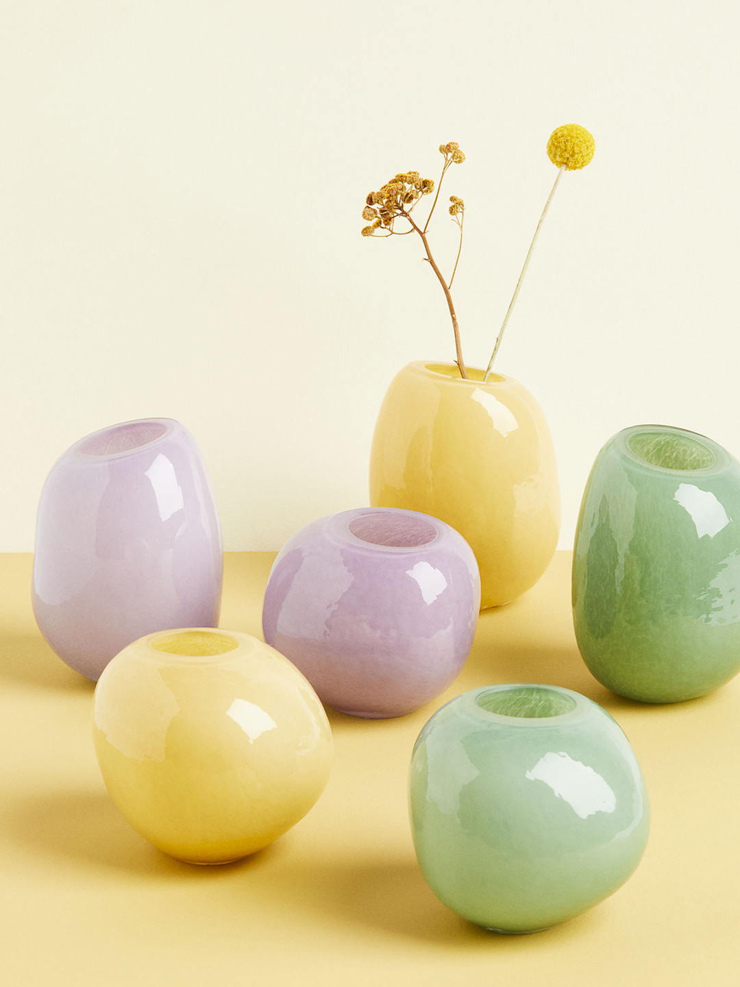 

H&M Yellow Small Glass Vase