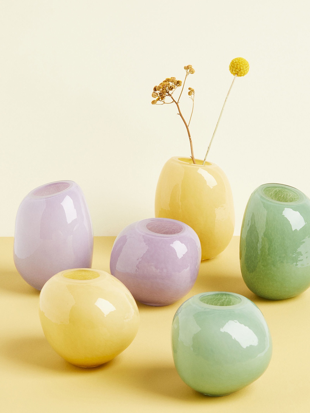 

H&M Yellow Small Glass Vase