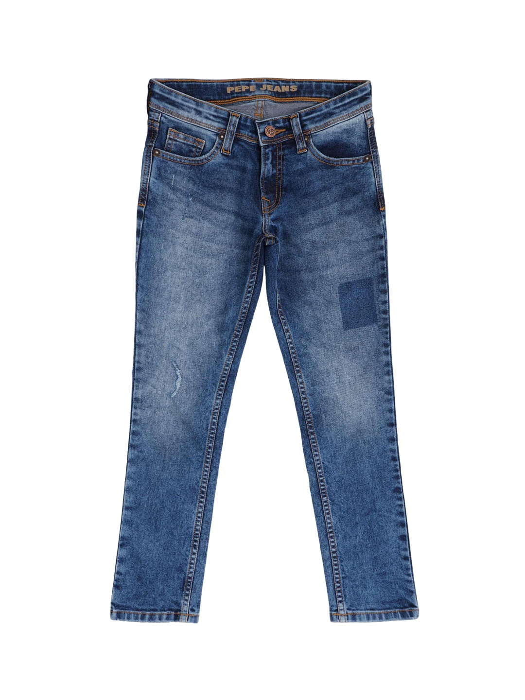 

Pepe Jeans Boys Mid-Rise Relaxed Fit Light Fade Cotton Jeans, Blue