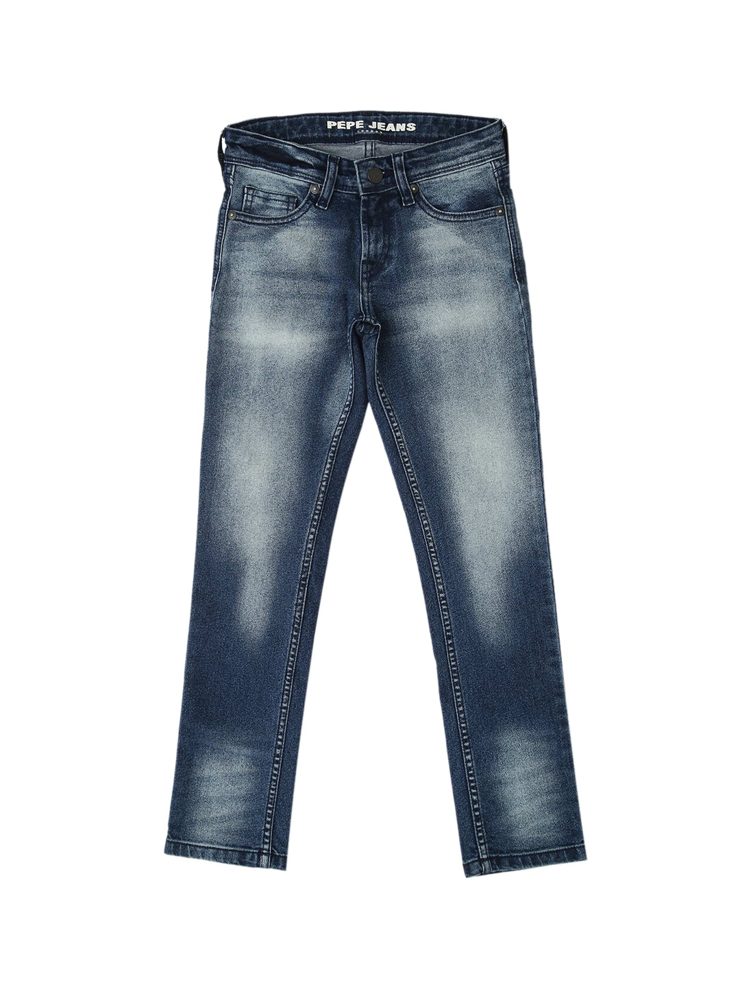 

Pepe Jeans Boys Mid-Rise Relaxed Fit Heavy Fade Cotton Jeans, Blue